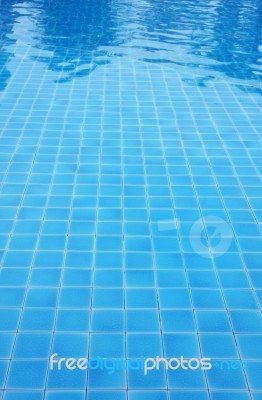 Blue Tile Floor Pool Stock Photo