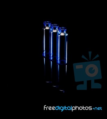 Blue Vials Stock Photo