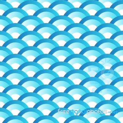 Blue Wave Japanese Style Seamlesss Pattern Stock Image