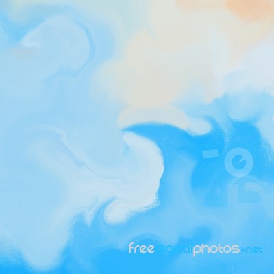 Blue Wave Semi Abstract Painting Stock Image