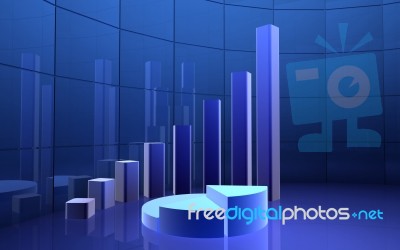 Blue3d Graph Stock Image