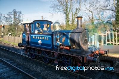 Bluebell Steam Train Approaching Sheffield Park Station Stock Photo