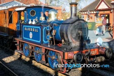 Bluebell Steam Train At Sheffield Park Station Stock Photo