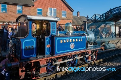 Bluebell Steam Train At Sheffield Park Station Stock Photo