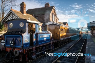 Bluebell Steam Train At Sheffield Park Station Stock Photo