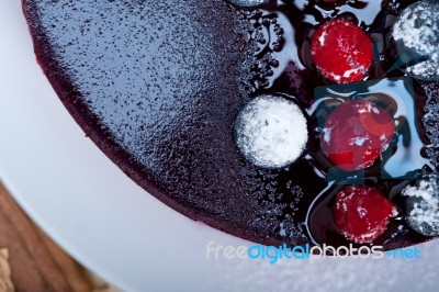 Blueberry And Raspberry Cake Mousse Dessert Stock Photo