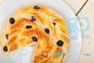 Blueberry Bread Cake Dessert Stock Photo