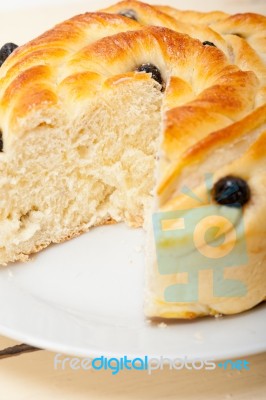 Blueberry Bread Cake Dessert Stock Photo