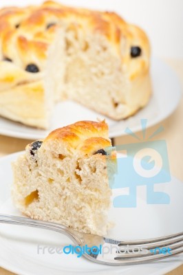 Blueberry Bread Cake Dessert Stock Photo