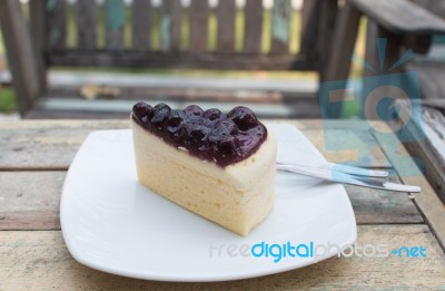 Blueberry Cheesecake Stock Photo