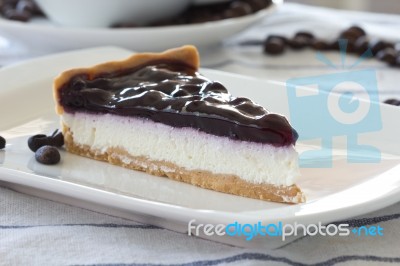 Blueberry Cheesecake Stock Photo