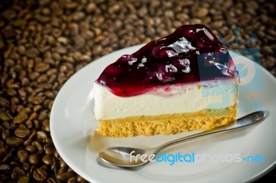 Blueberry Cheesecake Stock Photo