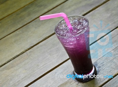 Blueberry Italian Soda Stock Photo