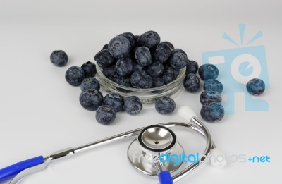 Blueberry On White Background. Healthy Food Stock Photo