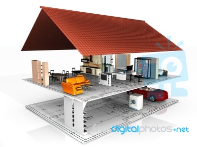 Blueprint House Stock Image