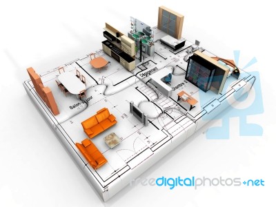 Blueprint Of Home Stock Image