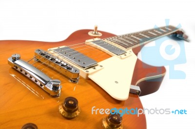 Blues Orange Guitar Stock Photo