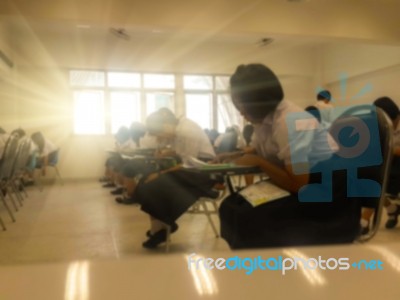 Blur Abstract Background Of Examination Room Stock Photo