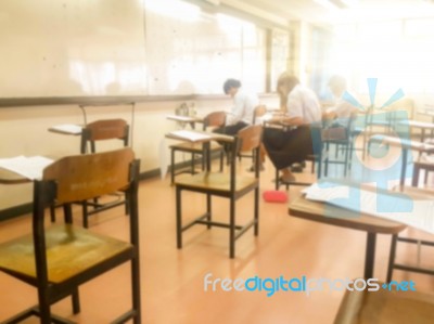 Blur Abstract Background Of Examination Room Stock Photo