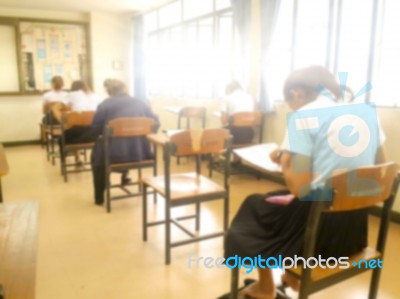 Blur Abstract Background Of Examination Room Stock Photo