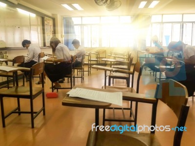 Blur Abstract Background Of Examination Room Stock Photo