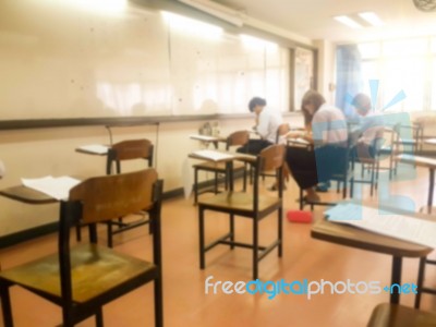 Blur Abstract Background Of Examination Room Stock Photo