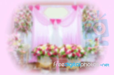 Blur Background Of Flower Arch For Wedding Stock Photo