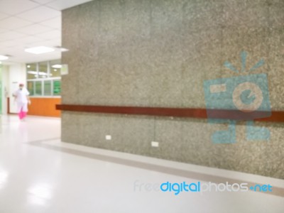 Blur Hospital Interior For Background Stock Photo