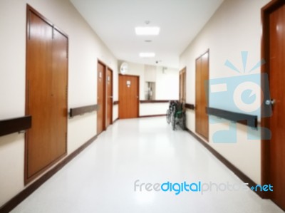 Blur Hospital Interior For Background Stock Photo