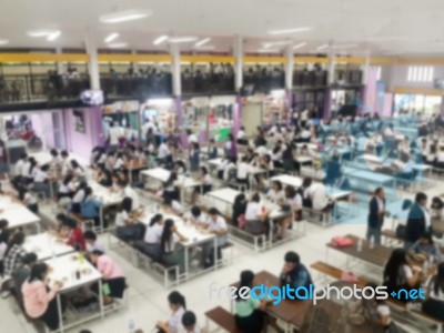 Blur Image Canteen Dining Hall Room Stock Photo