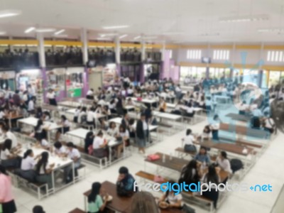 Blur Image Canteen Dining Hall Room Stock Photo