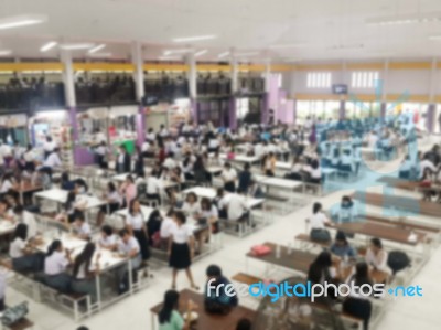 Blur Image Canteen Dining Hall Room Stock Photo