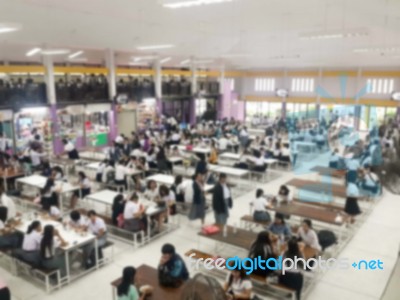 Blur Image Canteen Dining Hall Room Stock Photo