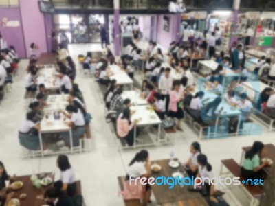 Blur Image Canteen Dining Hall Room Stock Photo