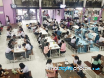 Blur Image Canteen Dining Hall Room Stock Photo