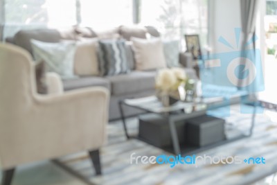 Blur Image Of Modern Living Room Stock Photo