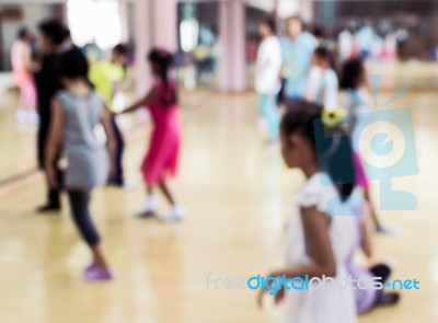 Blurred Of Children In Dancing Class Stock Photo