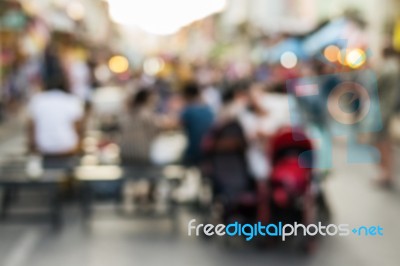 Blurred People In The Street Stock Photo