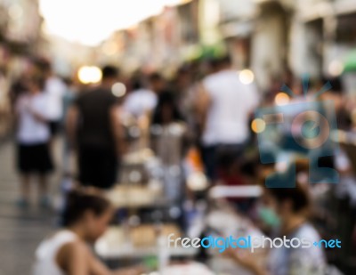 Blurred People In The Street Stock Photo