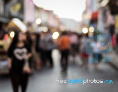 Blurred People In The Street Stock Photo