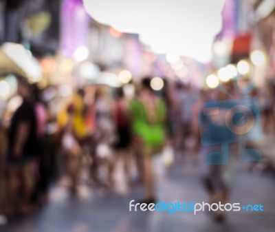 Blurred People In The Street Stock Photo