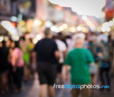 Blurred People In The Street Stock Photo