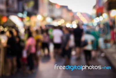 Blurred People In The Street Stock Photo