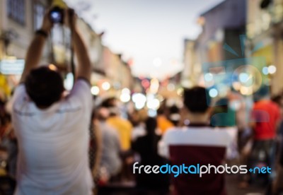 Blurred People In The Street Stock Photo