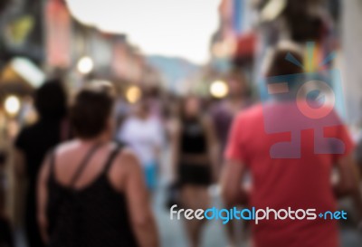 Blurred People In The Street Stock Photo