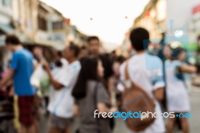 Blurred People In The Street Stock Photo