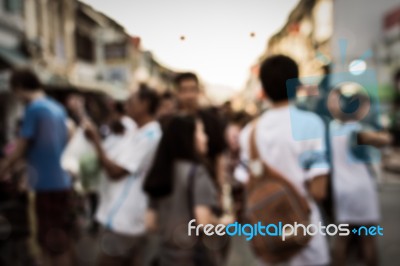 Blurred People In The Street Stock Photo