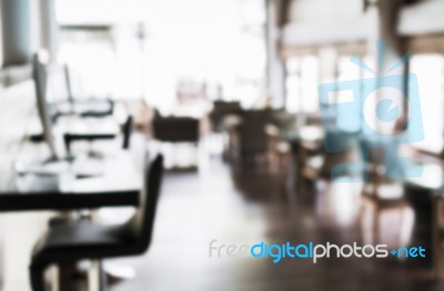 Blurred Public Computer Room Stock Photo