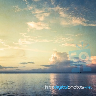 Blurred Seascape On Paper Background Stock Photo