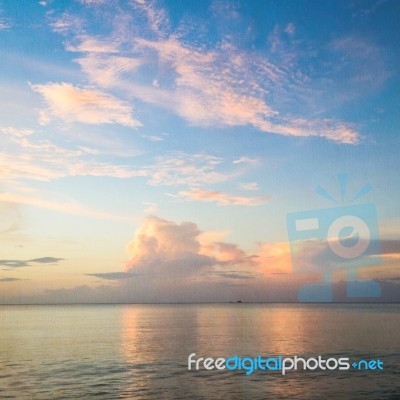 Blurred Seascape On Paper Background Stock Photo